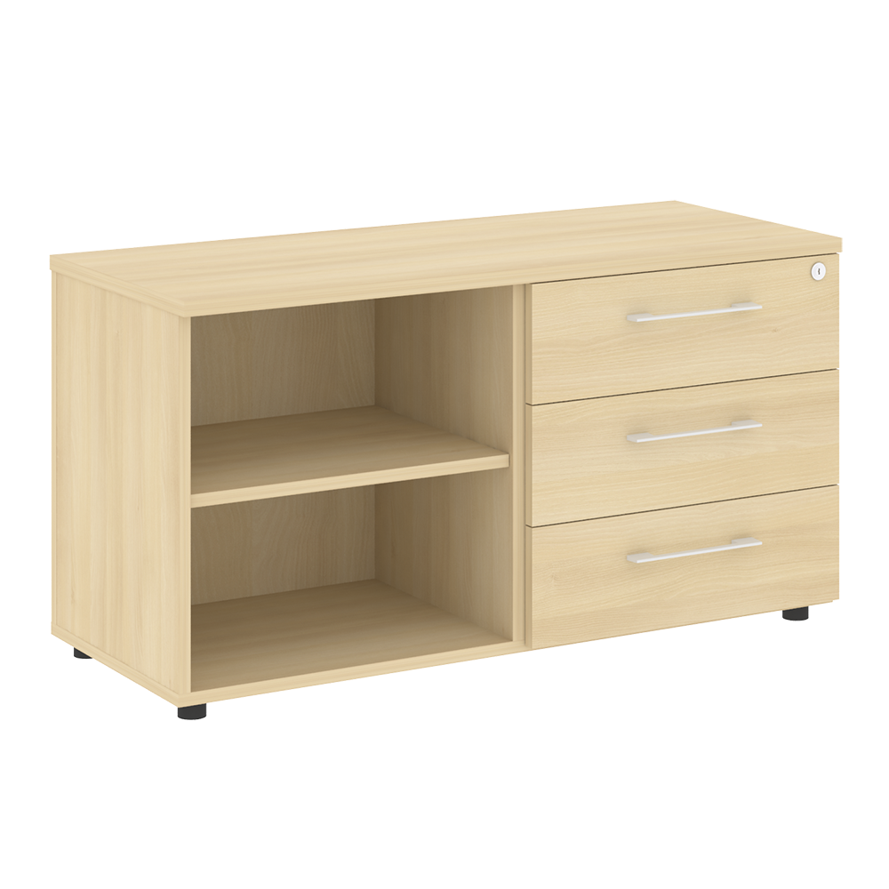 Тумба стационарная 3 ящика + открытая секция LT.TS-2