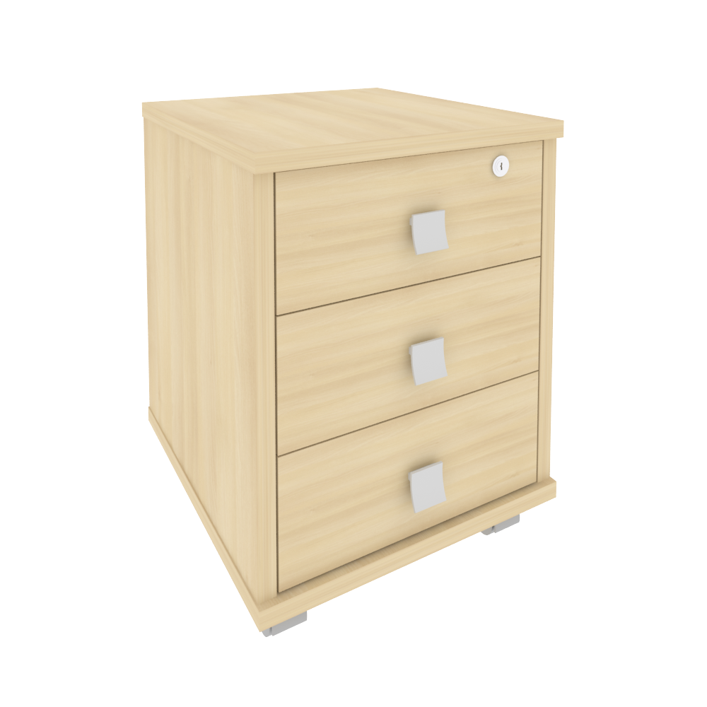 Тумба подкатная (3 ящика, с замком) Л.ТМ-3