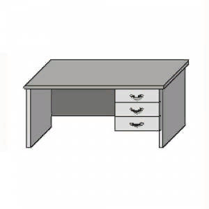 Стол письменный однотумбовый с 3-мя ящиками С-1.14.1