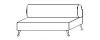 Трехместная секция без подлокотников "Пенн"