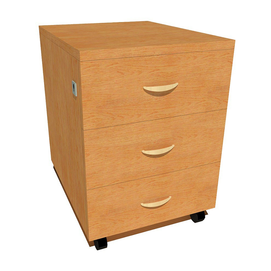 Тумба офисная выкатная с замком ЛБ 12.1/2