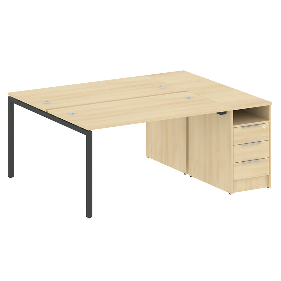 Рабочая станция с тумбой на металлокаркасе 40.РС-СТП-2.3