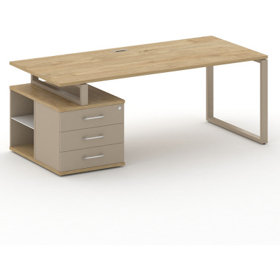 Стол руководителя SK.SRT-200 (L) левый (с опорной тумбой)