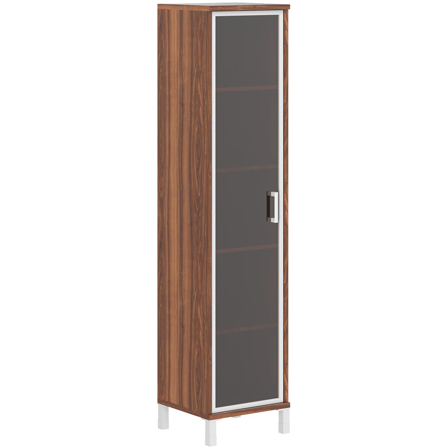 Шкаф-колонка высокая со стеклянной дверью в AL рамке (Л/ПР) В 431.8