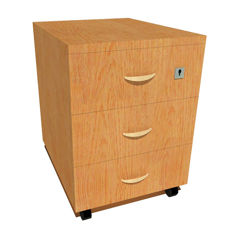 Тумба офисная выкатная с замком ЛБ 12.1/1