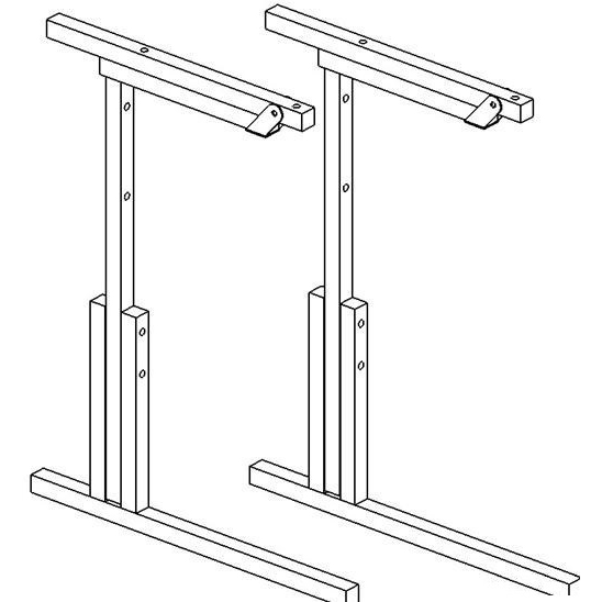 Каркас стола с регулировкой высоты и угла наклона №3-5 труба 25х25 Лц.КРН_3-5-т25