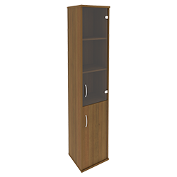 Шкаф высокий узкий правый (1 низкая дверь ЛДСП, 1 средняя дверь стекло) А.СУ-1.2 П