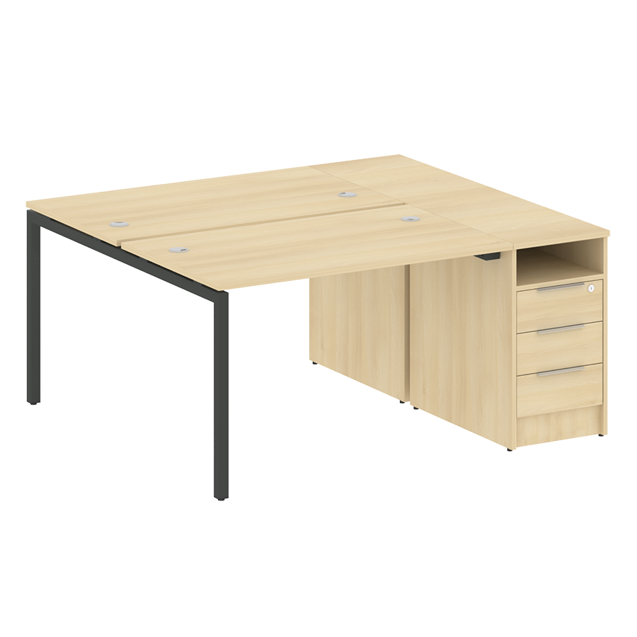 Рабочая станция с тумбой на металлокаркасе 40.РС-СТП-2.2