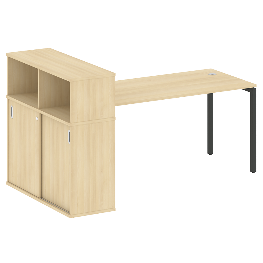 Стол письменный с шкафом-купе на металлокаркасе 40.РС-СШК-3.4 Т