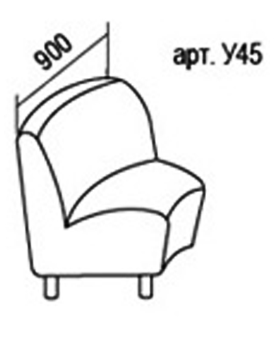 Угловая секция 45° без подлокотников "Грасиан"