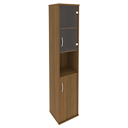 Шкаф высокий узкий правый (1 низкая дверь ЛДСП, 1 низкая дверь стекло) А.СУ-1.4 П