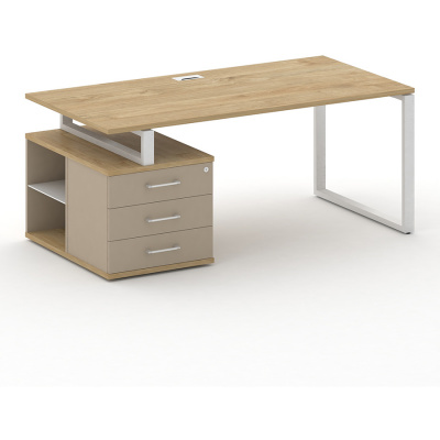 Стол руководителя SK.SRT-180 (L) левый (с опорной тумбой)