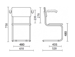 Размеры стула Сильвия АРМ