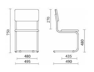 Размеры стула Сильвия