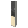 Шкаф высокий узкий левый (1 низкая дверь ЛДСП, 1 низкая дверь стекло) А.СУ-1.4 Л