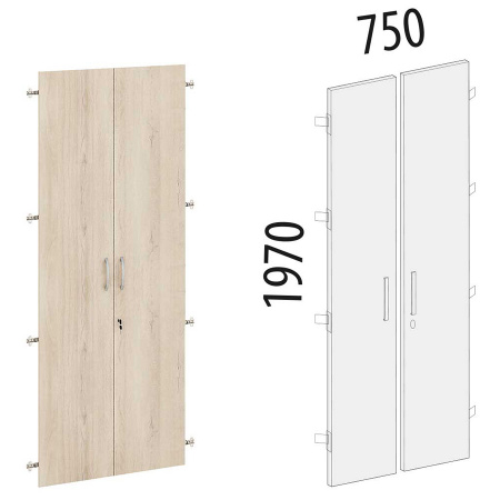 Двери ДСП на 5 секций 64.58