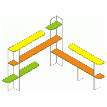 Стеллаж для хранения игрушек угловой СХу