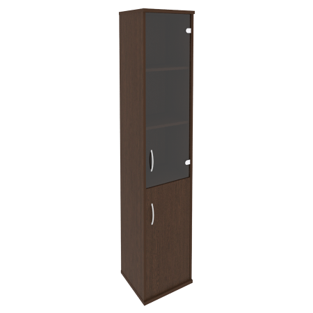 Шкаф высокий узкий правый (1 низкая дверь ЛДСП, 1 средняя дверь стекло) А.СУ-1.2 П