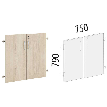 Двери ДСП на 2 секции с замком 64.59