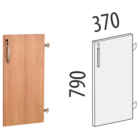 Дверь ЛДСП 2 секции с замком правая 61.68