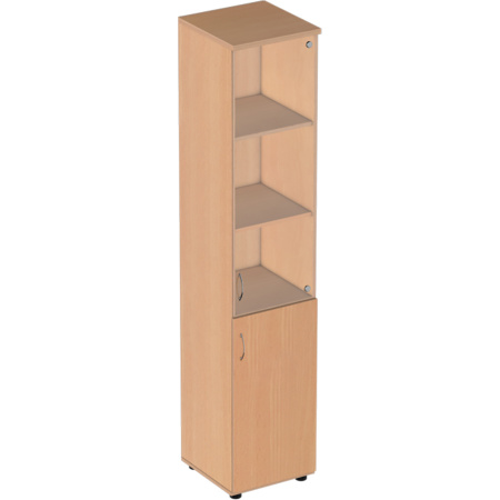 Шкаф для документов узкий с комбинированными дверями Р.П-2СТ