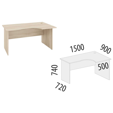 Стол офисный эргономичный правый 64.21