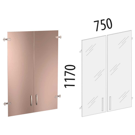 Двери стекло тонированное 3 секции 64.38