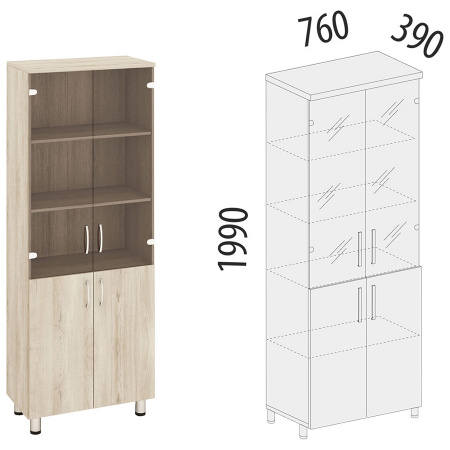 Шкаф-витрина Лидер 84.13