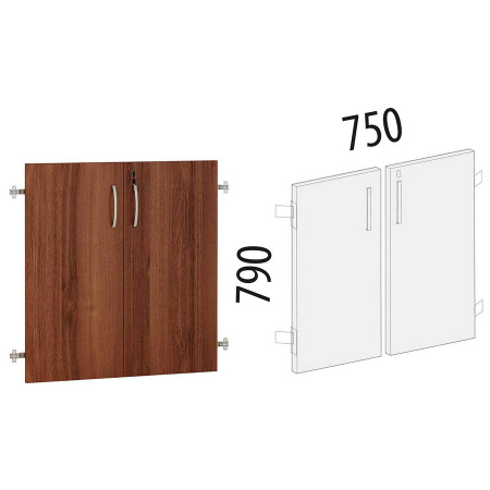 Двери ДСП на 2 секции с замком 62.59