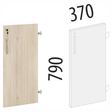 Дверь ЛДСП 2 секции с замком правая 64.68