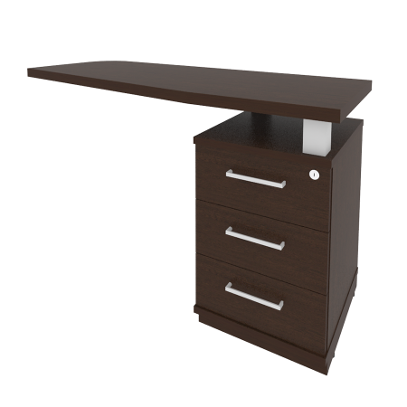 Тумба приставная для криволинейного стола KTP-2 (Левая / Правая)