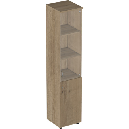 Шкаф для документов узкий с комбинированными дверями Р.П-2СТ