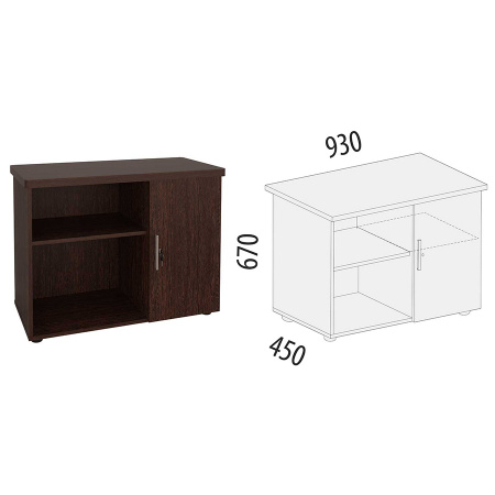 Тумба офисная с дверкой с замком 21.06